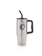 Personalizovaná termoska s barevným víčkem s květinovým ohraničením 