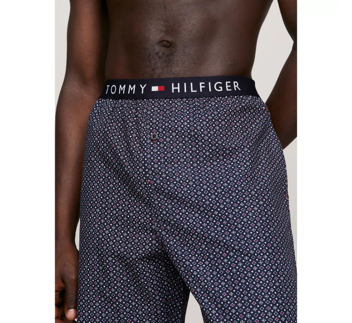 Pánské pyžamové kalhoty UM0UM02993 02E tm. modré s potiskem - Tommy Hilfiger