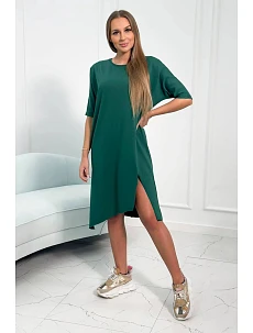 Dámské oversize šaty 9335 Tmavě zelená - Kesi