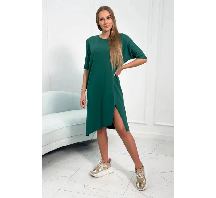 Dámské oversize šaty 9335 Tmavě zelená - Kesi