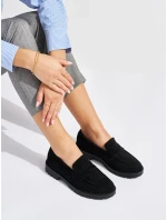Zajímavé dámské mokasíny černé platforma Zajímavé dámské mokasíny černé platforma