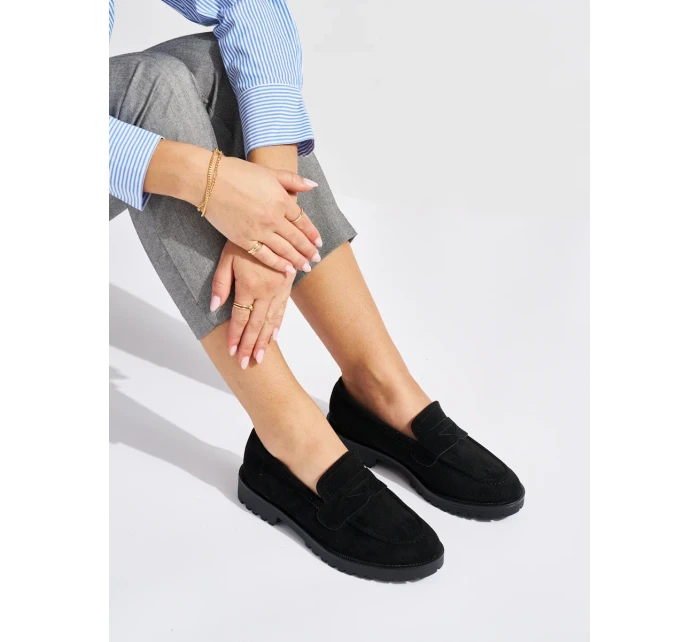 Zajímavé dámské mokasíny černé platforma Zajímavé dámské mokasíny černé platforma