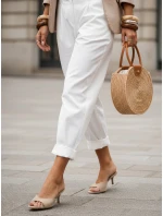 FashionStreet béžové semišové dámské žabky ZY1387