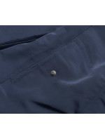 Tmavě modro-béžová oboustranná dámská zimní bunda (2M-21508)