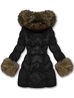 Dámská prošívaná přechodná bunda s kožešinou J Style černá (5M3357-392) Dámská prošívaná přechodná bunda s kožešinou J Style černá (5M3357-392)