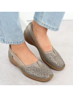 Dámská kožená prolamovaná pohodlná obuv lila Rieker 41351-90