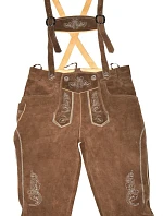 Leather Trousers long/men Pánské kožené kalhoty, dlouhé 60.3001 dark brown