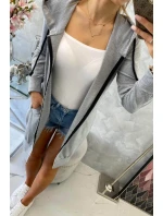 Šatová bunda s kapucí šedá melange Šatová bunda s kapucí šedá melange