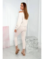 3-dílný set halenka + top + legíny béžová melanž 3-dílný set halenka + top + legíny béžová melanž