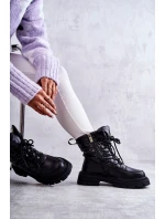 Dámské šněrovací boty do sněhu model 21596648 Černe - Goe