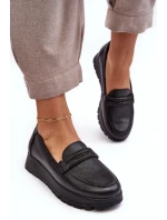 Kožené polobotky s se zdobením černé Lemar model 21635991 - Boto