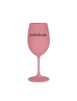 POHODINDA - růžová sklenice na víno 350 ml POHODINDA - růžová sklenice na víno 350 ml