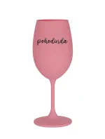 POHODINDA - růžová sklenice na víno 350 ml
