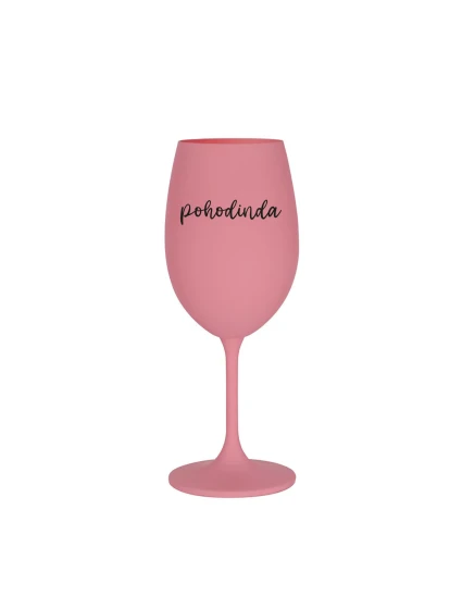 POHODINDA - růžová sklenice na víno 350 ml POHODINDA - růžová sklenice na víno 350 ml