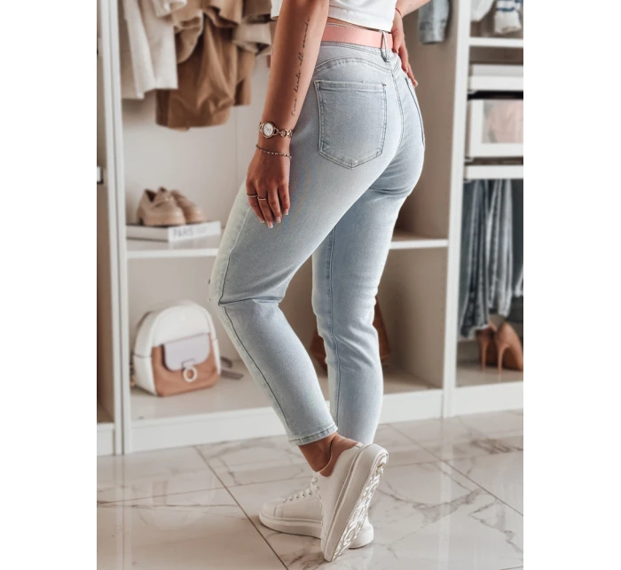 Dámské úzké džínové kalhoty s páskem DIEGONO modré FashionStreet UY2424