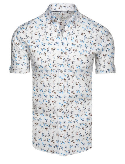 FashionStreet pánská bílá košile s krátkým rukávem KX1040