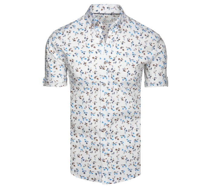 FashionStreet pánská bílá košile s krátkým rukávem KX1040