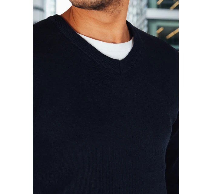 Pánský tmavě modrý svetr s výstřihem Dstreet model 21993987 - FashionStreet