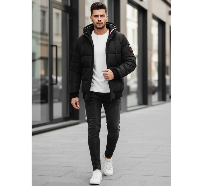 Pánská zimní bunda s kapucí černá FashionStreet TX5087z