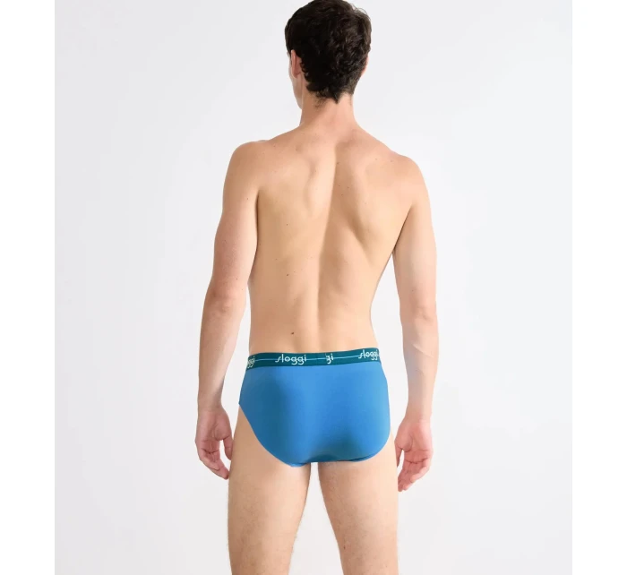 Pánské slipy men Start Midi C2P box - UNKNOWN - modrozelené V017 - SLOGGI