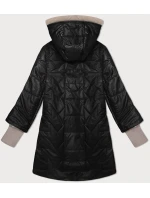 Černá dámská prošívaná bunda s ozdobnými stahovacími lemy model 20979303 - S'WEST