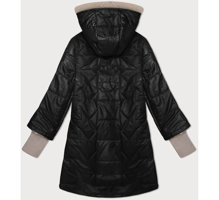 Černá dámská prošívaná bunda s ozdobnými stahovacími lemy model 20979303 - S'WEST