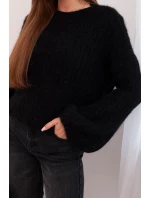 Svetr dámský z mohairu s bufáčovými rukávy malinová Svetr dámský z mohairu s bufáčovými rukávy malinová