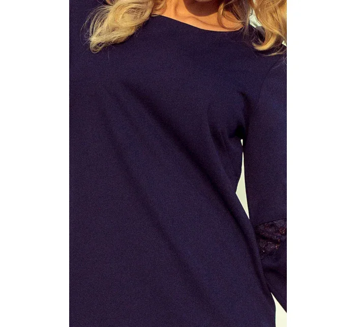 Tmavě modré šaty s krajkou model 6323925