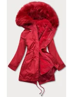 DAMSKA PARKA ZIMOWA Z I KAPTUREM CZERWONA model 21242000 - Libland