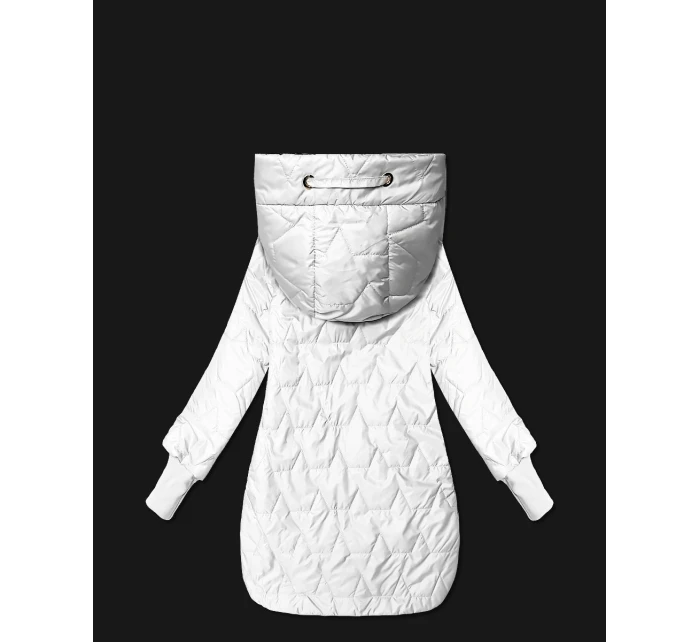 Damska kurtka z zamkami po bokach Goodlookin biała (B8578-26)