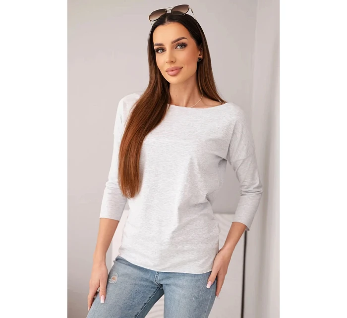 Dámská halenka s lodičkovým výstřihem světle šedá