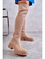 Dámské vysoké boty Béžová model 21593775 - Boto