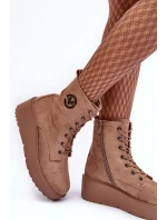 Botky Na Masivní Platformě Bežové model 21634150 - VINCEZA