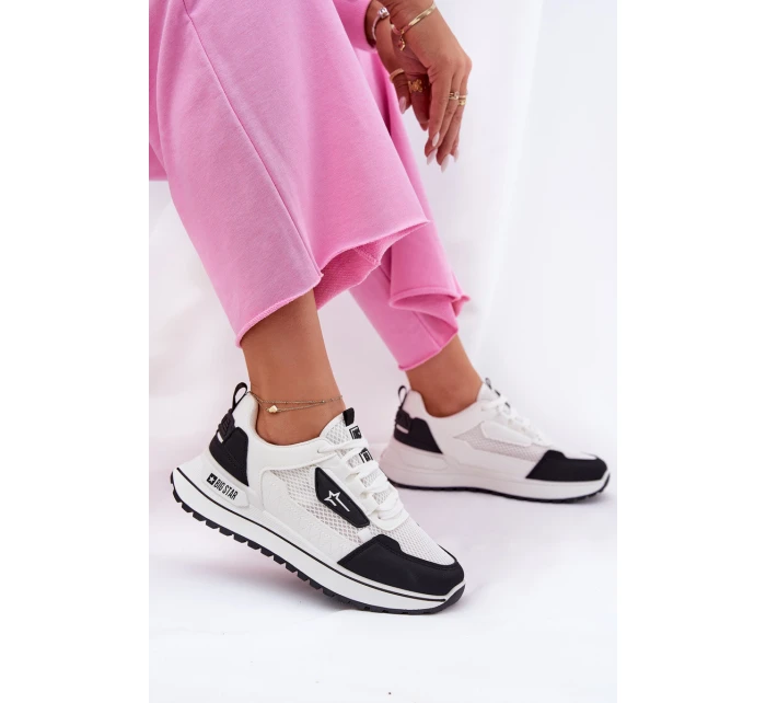 Dámské Sportovní Boty Na Platformě Big Star RR274A223 HI-POLY SYSTEM Bílá-Černá Dámské Sportovní Boty Na Platformě Big Star RR274A223 HI-POLY SYSTEM Bílá-Černá
