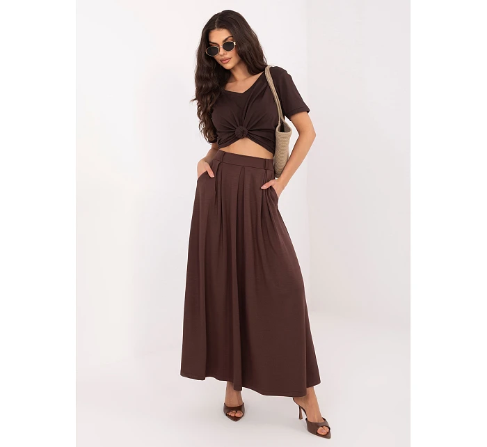 Spódnica RV SD model 22048625 ciemny brązowy - FPrice