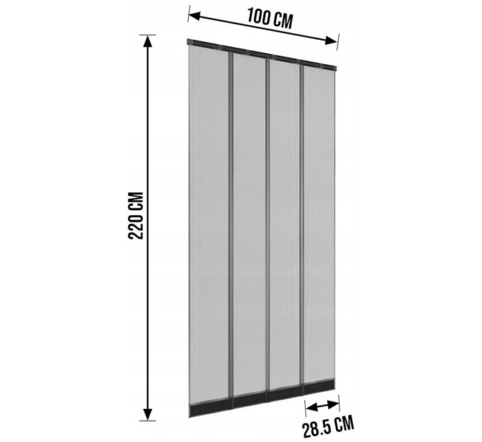 LAMELOVÁ MOSKYTIÉRA 100X220 POLYESTER+PÁSEK NA SUCHÝ ZIP