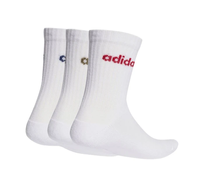 Ponožky adidas Linear Crew Cushioned 3 páry bílé KD1716