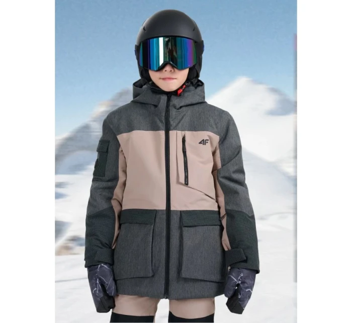 Dětská snowboardová bunda 10000 s membránou 4F 4FJRAW25TTJAU1039-82S