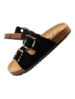 Lee Cooper dámské šněrovací boty slip-on žabky černé semišové pohodlné lehké dámské