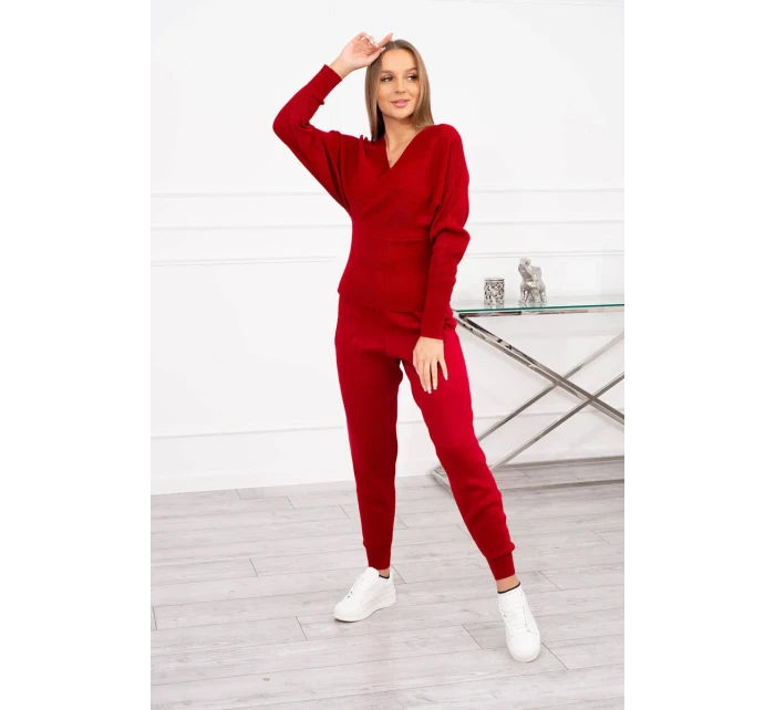 Dvoudílný svetr červený