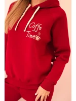 Dámský komplet z bavlny z potiskem, model 21310084 bordový - K-Fashion Dámský komplet z bavlny z potiskem, model 21310084 bordový - K-Fashion