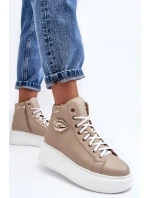 Dámské vysoké tenisky na zip Lemar Bež Katerin Dámské vysoké tenisky na zip Lemar Bež Katerin