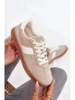 Semišové dámské tenisky model 21708296 Béžové - VINCEZA