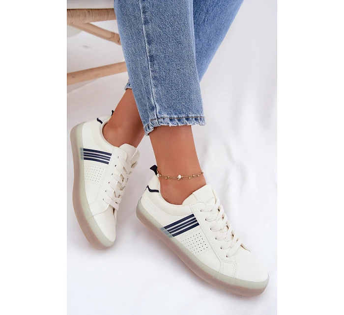 Eko kožené dámské tenisky Big Star model 22074741 Bílé - Big Star Shoes Eko kožené dámské tenisky Big Star model 22074741 Bílé - Big Star Shoes