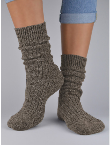 NOVITI Ponožky SW001-W-10 Brown Melange