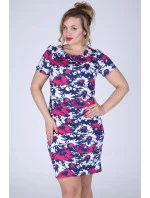 Dámské šaty s květinovým vzorem i pro plnoštíhlé barevné - Barevná - Efect