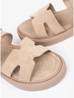 Jedinečné dámské hnědé sandály platforma Jedinečné dámské hnědé sandály platforma