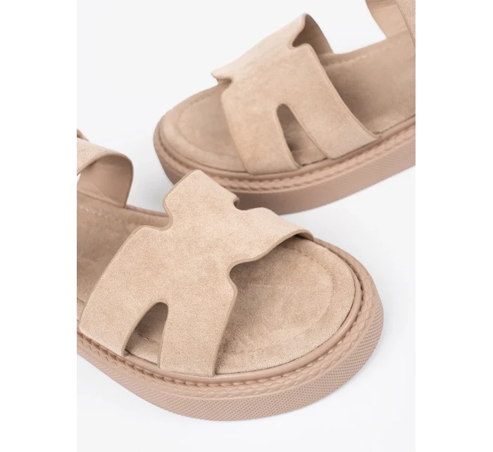 Jedinečné dámské hnědé sandály platforma Jedinečné dámské hnědé sandály platforma