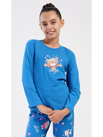 Dětské pyžamo dlouhé Méďa I love model 22407160 - Vienetta Kids Dětské pyžamo dlouhé Méďa I love model 22407160 - Vienetta Kids