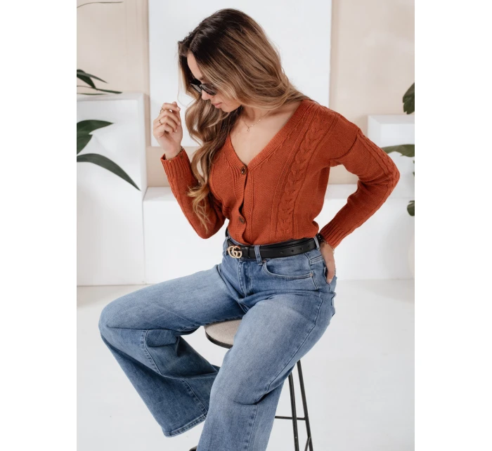 Dámský svetr MELANIA v cihlové barvě FashionStreet MY1651